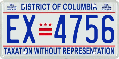 DC license plate EX4756