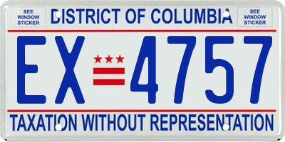 DC license plate EX4757