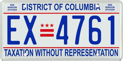 DC license plate EX4761
