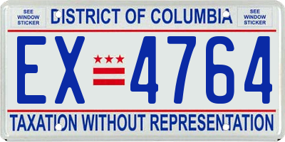 DC license plate EX4764