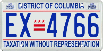 DC license plate EX4766