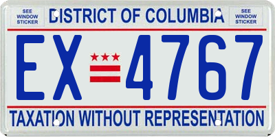 DC license plate EX4767