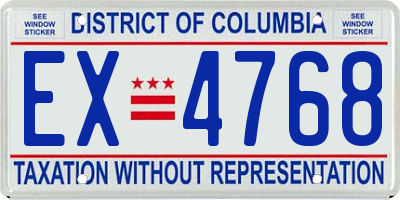 DC license plate EX4768