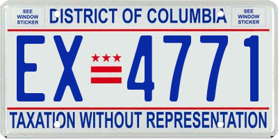 DC license plate EX4771