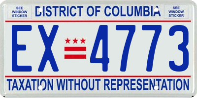 DC license plate EX4773