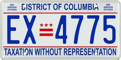 DC license plate EX4775