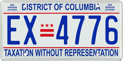 DC license plate EX4776