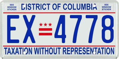 DC license plate EX4778