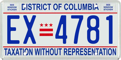 DC license plate EX4781