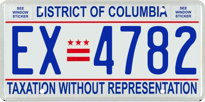 DC license plate EX4782