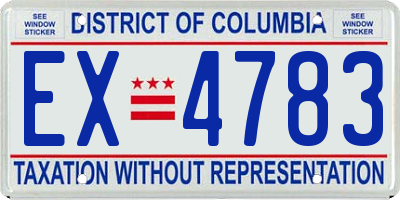 DC license plate EX4783
