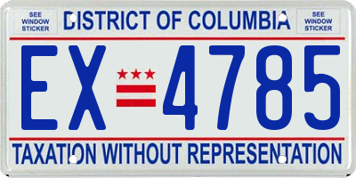 DC license plate EX4785