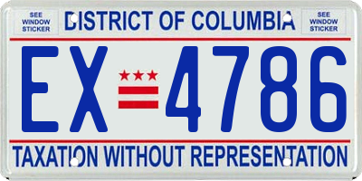DC license plate EX4786