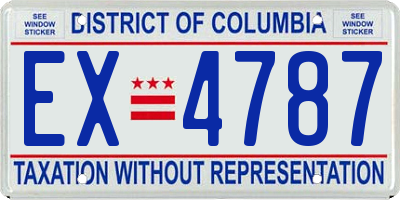 DC license plate EX4787