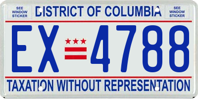 DC license plate EX4788