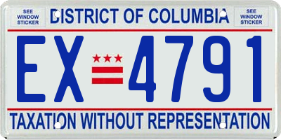 DC license plate EX4791