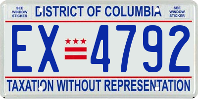 DC license plate EX4792
