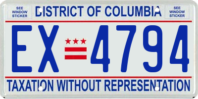 DC license plate EX4794