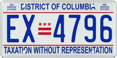 DC license plate EX4796