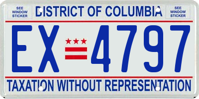 DC license plate EX4797