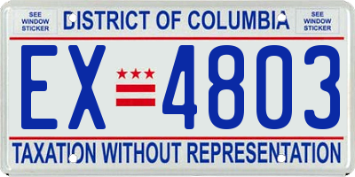DC license plate EX4803