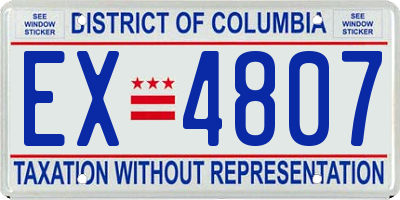 DC license plate EX4807