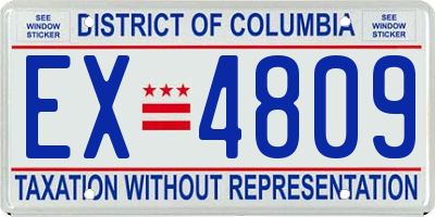 DC license plate EX4809