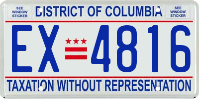 DC license plate EX4816
