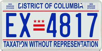 DC license plate EX4817
