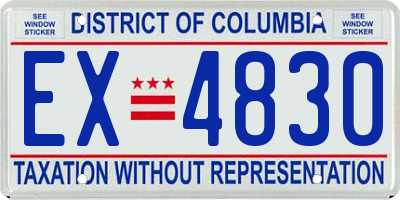 DC license plate EX4830