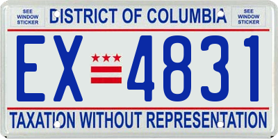 DC license plate EX4831