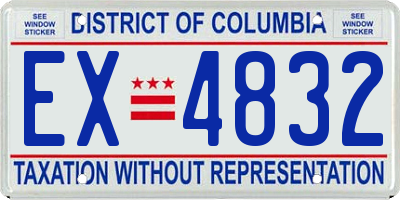 DC license plate EX4832
