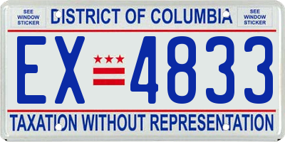 DC license plate EX4833
