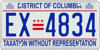 DC license plate EX4834