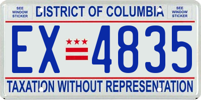 DC license plate EX4835