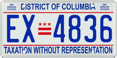 DC license plate EX4836