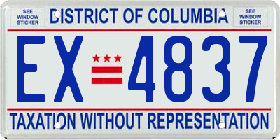 DC license plate EX4837