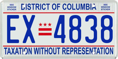 DC license plate EX4838