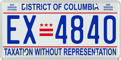 DC license plate EX4840