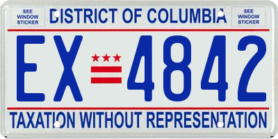 DC license plate EX4842