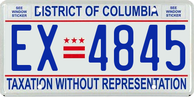 DC license plate EX4845
