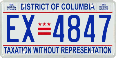 DC license plate EX4847
