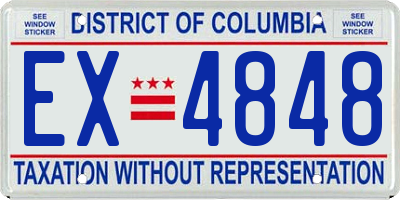 DC license plate EX4848