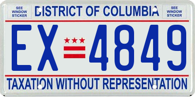 DC license plate EX4849