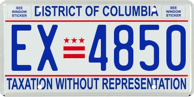 DC license plate EX4850