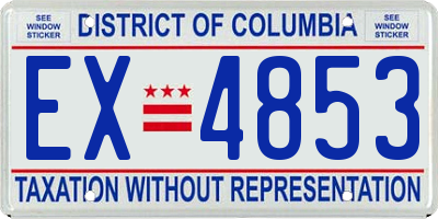 DC license plate EX4853
