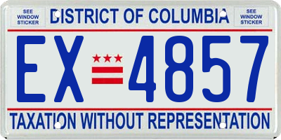 DC license plate EX4857