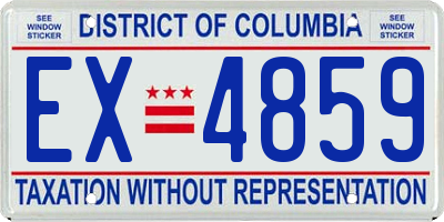 DC license plate EX4859