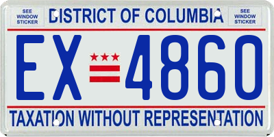 DC license plate EX4860