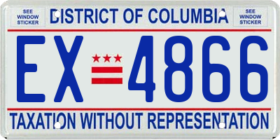 DC license plate EX4866